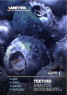 24-Page Food Texture Analysis Brochure Published By Lloyd Instruments 